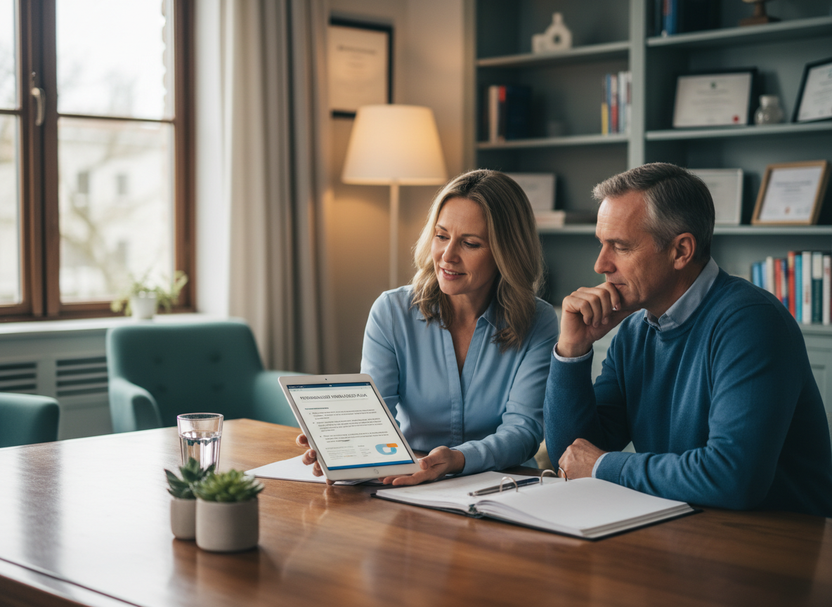 Healthcare professional providing customised one-on-one health support consultation